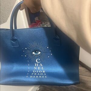 Blue Designer Tote Bag